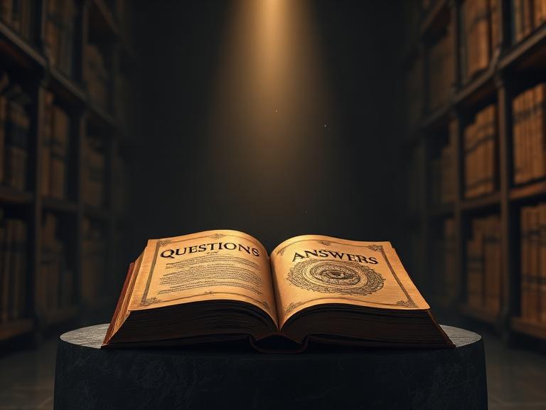 Open book with questions answers